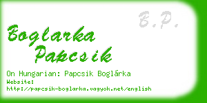 boglarka papcsik business card